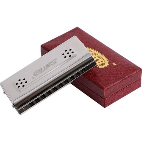 Easttop Harmonica 10 Holes Blues Harp Both Sides Key of C & G Copper reed stainless steel Cover plate mouth organ instruments