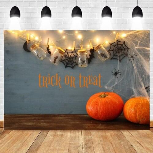 Halloween Photography Backdrops Pumpkin Trick Or Treat Spider Web Photographic Background Photo Studio Photophone Photozone Prop