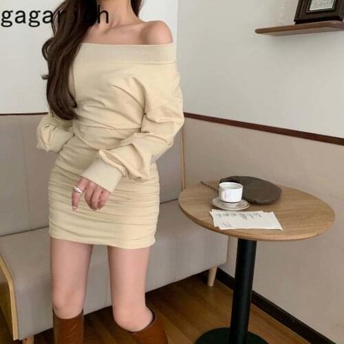 Gagarich Women Sexy Dress Autumn Winter Black Sexy Tight 2020 New Long-sleeved Temperament Inside Bottoming Ladies Vestidos