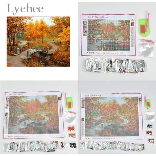 Lychee Life Autumn Scenic Diamond Embroidery Painting Landscape Diamond Painting DIY Cross Stitch Diamond Crafts