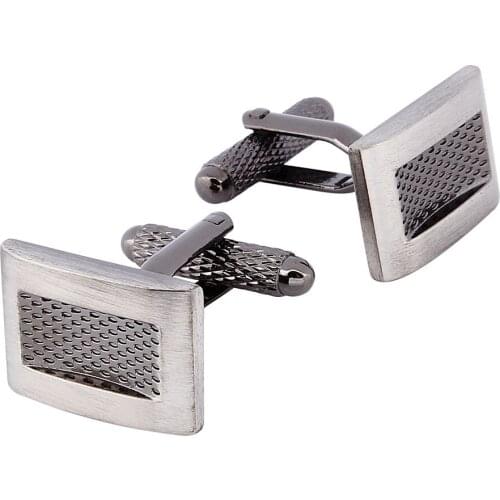 Matte Square Metal Cufflinks for Mens Shirts Fashion Jewelry Shirt Cuff Links with Box