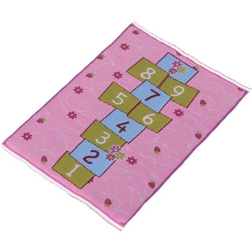 1/12 Dollhouse Miniature Rug Hopscotch Carpet Embroidery Cloth Mat Accessory