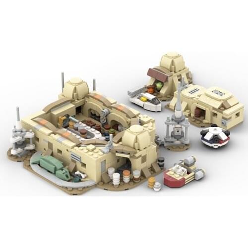 MOC Micro Mos Eisley Cantina Desert Battlefield Space Series Building Blocks Kits House Construction Hut Bricks Model Kids Toy