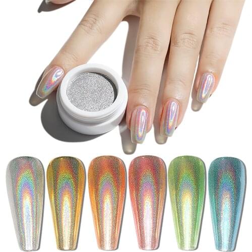 Nail Art Colorful Laser Powder Superfine Mermaid Peacock Powder Magic Mirror Powder Laser Silver Chameleon Symphony Shell Powder