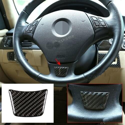 Real Carbon Fiber Steering Wheel Sticker Trim For BMW 3 Series E90/92/93 2005-12