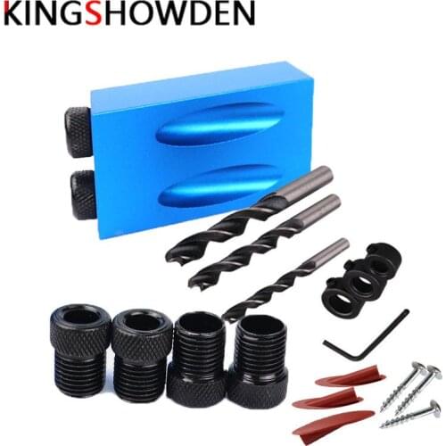 15 Degree Woodwork Guide Oblique Hole Positioner 6/8/10mm Drill Woodwork Locator Tools Blue Alloy steel Material