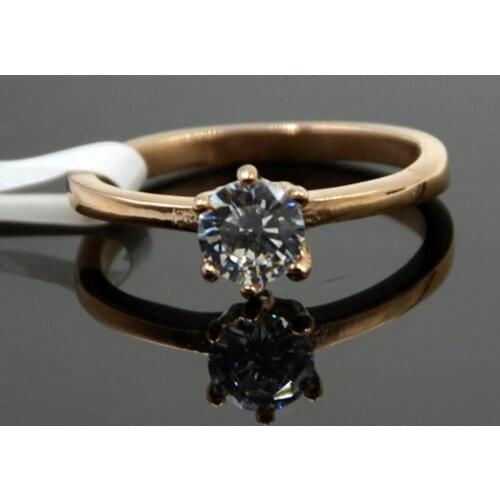 Never fading Rose Gold Titanium Steel 6claws large simulated 3A Zircon Stone Rings women Engagement alliance USA size