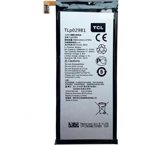 Original TLp029B1 TLp029B2 2960mAh For TCL Alcatel OT-5095 5095B 5095I OT-5095K/L/Y Touch Pop 4S Li-ion Mobile Phone Battery