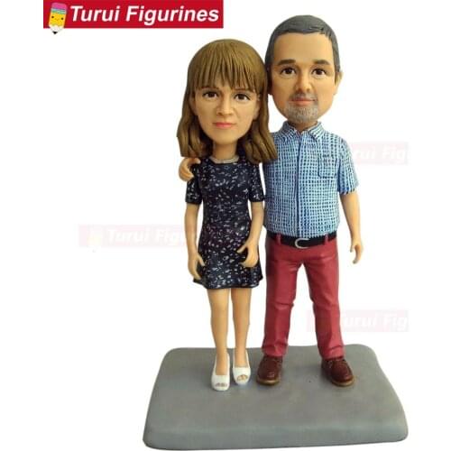 Custom Bobble Head People and Pets From Photo couple travel vacation bobblehead custom dolls holliday gift ideas clay statuette