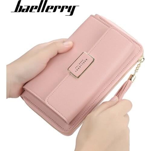Baellerry Wallet Women Money Phone Bag Female Leather Long Women Wallets and Purses Ladies Card Holder Shoulder Bag Clutch