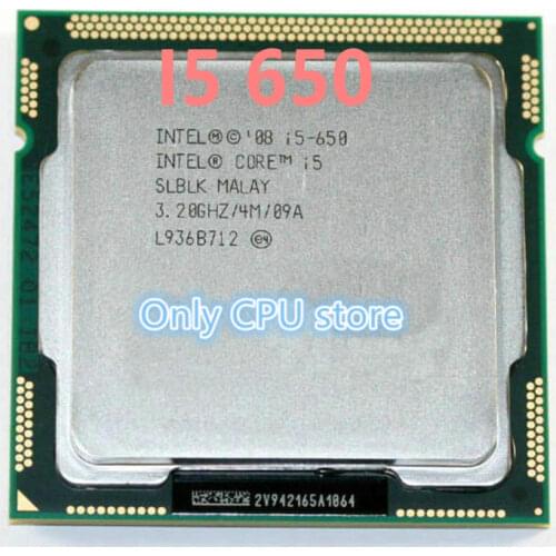 Free shipping Intel Core i5-650 Processor i5 650 3.2 GHz 4MB Cache Socket LGA1156 32nm 73W Desktop CPU scrattered pieces