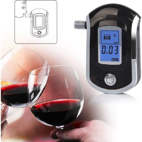 Professional Digital Breath Alcohol Tester Breathalyzer AT6000 Alcohol Breath Tester Alcohol Detector 10 Mouthpieces