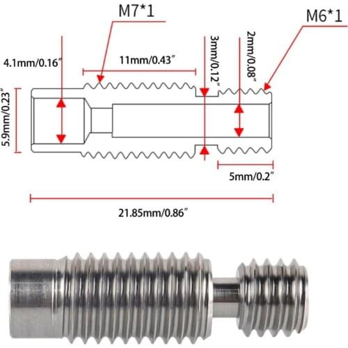 Q1JF High Quality V6 Titanium Alloy Heat Break for E3D V6 Hotend Heater Block 1.75mm Filament Smooth 2Pcs