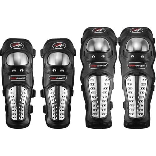 Adjustable Morcycle Racing Knee Pad Outdoor Thicken Stainless Steel Scooter Elbow Kneepads Support Fitness Protector Guards Kit