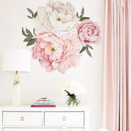 Peony Flower Self Adhesive Mural Wall Sticker Home Living Room Background Decal Home Decor stickers for home decoration for home