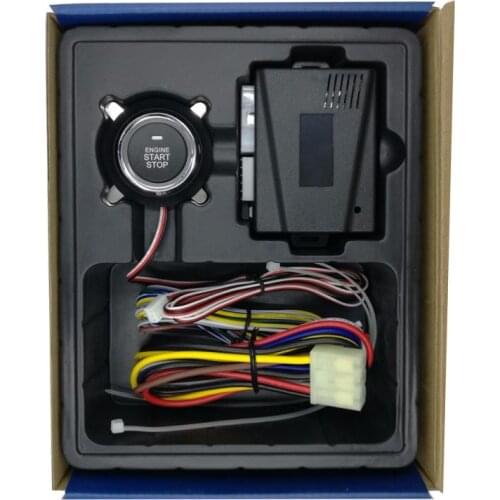 Universal 12V Passive Keyless Entry Car Alarm System Push Button Engine Start/Stop Lock Keyless System Theft Protection System