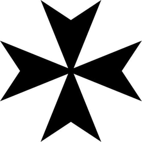 9.5cm*9.5cm Maltese Cross Fashion Vinyl Car-Styling Car Sticker Motorcycle Black/Silver S3-4893