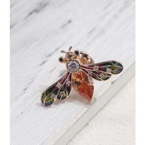 Vintage Dripping Oil Brooch For Womens Gold Sliver Insect Bee Pin Jewelry Clothes Scarf Buckle Garment Accessories Brooch Gift