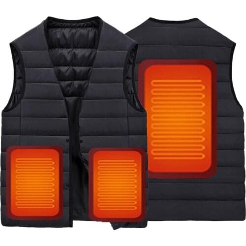 USB Hiking Heated Vest Winter Heated Jacket Men Women Solid Electric Heating Clothes 4 Color Plus Size Chaleco Calefactable