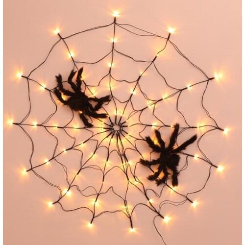 1 Set Spiderweb Light Haunted Festive Plastic Creative Visual Effect LED Light Decor for Halloween Decoration