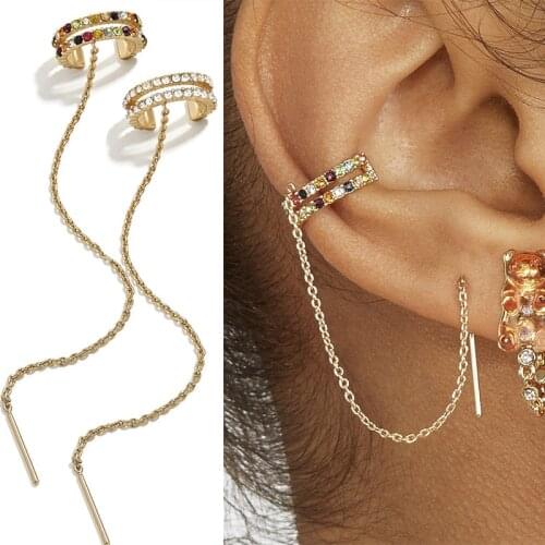 1Pc Cz Ear Cuff No Piercing Conch Cuff Earring PIercing Helix Cartilage Conch Fake Piercing Jewelry Adjustable
