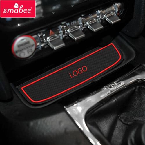 Smabee For Ford Mustang 2015 Accessories,3D Rubber Car Mat Car Anti Slip Mat, Non-slip Mats Interior Door Pad/Cup Mat