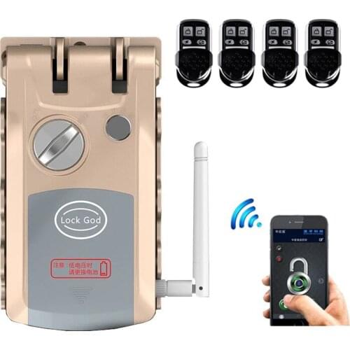 Wireless 433MHz remote control Door Lock Bluetooth APP Remote Control Hidden invisible Electronic motor Lock anti-theft
