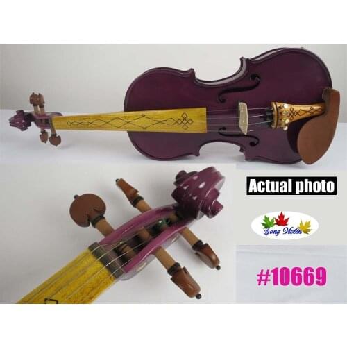 Purple colors best craft electric & acoustic violin 4/4 #10669