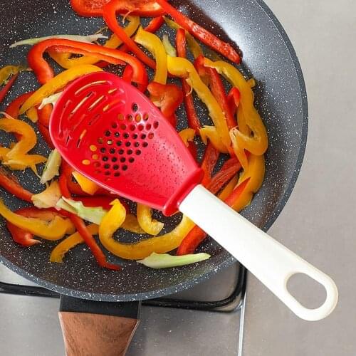Strainer Scoop Multifunctional Heat-resistant Hanging Hole Innovative Potato Garlic Press Colander Spoon for Kitchen