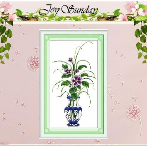 A Purple Vase Counted Cross Stitch 11CT 14CT Handmade Cotton Cross Stitch Set flowers Cross-stitch Kits Embroidery Needlework