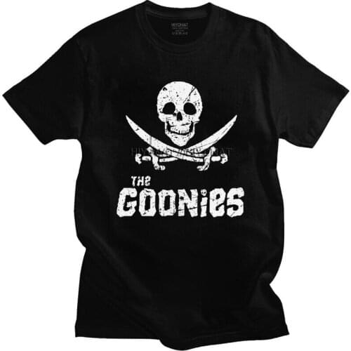 Cool The Goonies Distressed Art T Shirt Men Short-Sleeve Movie Film T-shirts Summer Tee Tops Soft Cotton Oversized Tshirt Merch