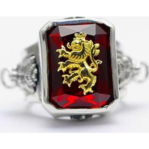 Classic Trend Gothic Mens Gold Punk Style Lion Locomotive Mens Ring