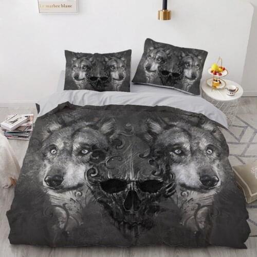3D Design Wolf Pattern Bedding Sets Pillow Shams Comforter shams Duvet Quilt Cover Set King Queen Full Single Home Textile