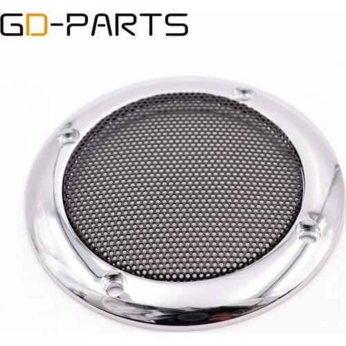 1PC 3.5" Speaker Cover Car Audio Metal Grill Mesh Subwoofer Decorative Circle Tweeter Protective Cover Chrome Cream Plated