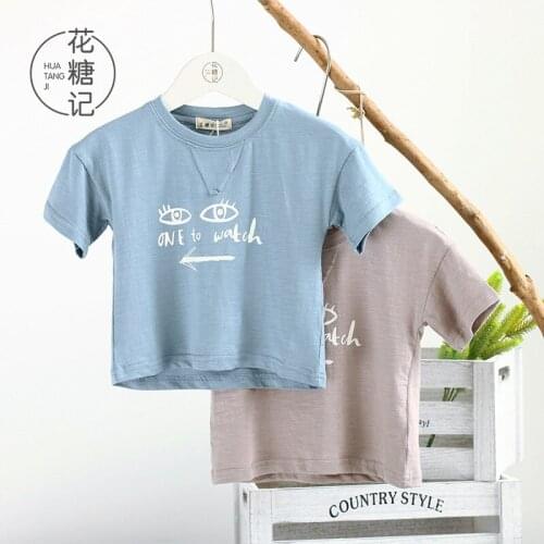 Summer Kids Boys T Shirt Fashion Print Short Sleeve Baby Girls T-shirt Cotton Children Loose T-shirt O-neck Tee Tops Boy Clothes