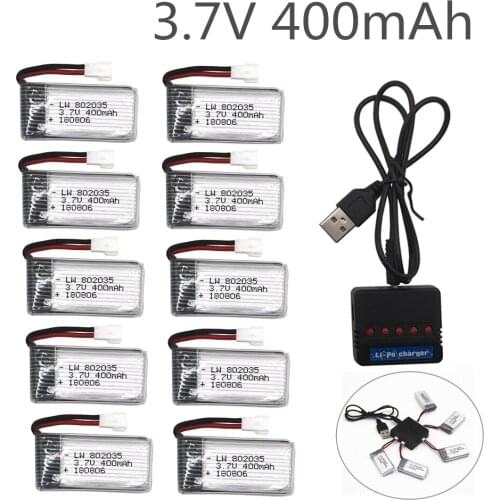 3.7V 400mAh Lipo Battery and 5 in1 charger For SYMA X15 X5A-1 X15C X15W H31 X4 H107 KY101 E33C E33 U816A V252 H6C RC Drone Parts