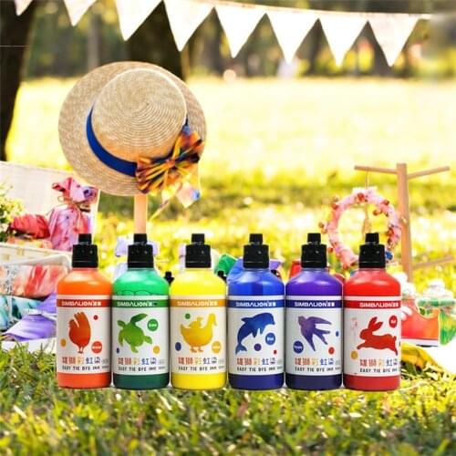 Simbalion Stationery set rainbow paint with a textile fabric pigment tie dyeing manual paper material can DIY 6 color dye