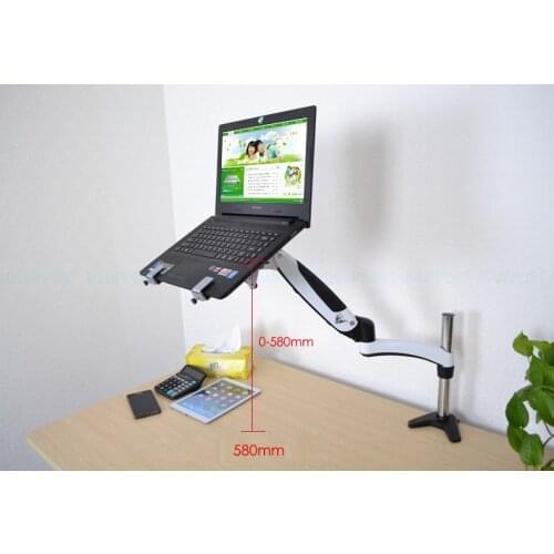 Gas Spring desktop Laptop Holder Arm Aluminum Alloy Full Motion 10-17 inch Laptop Mount Stand Lapdesk GM112C-LDM