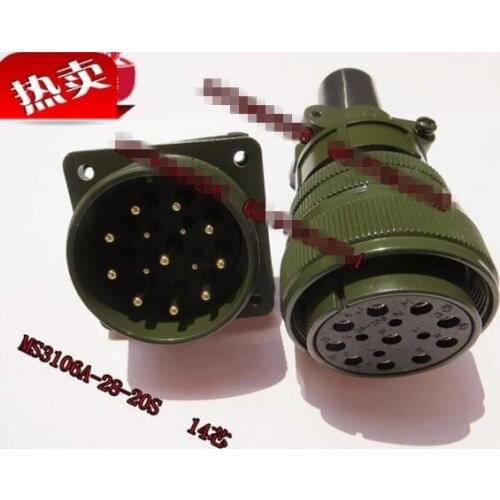 Original new 100% 5015 American Standard aviation plug straight MS3106A28-20S MS3102A28-20P 14 core waterproof connector