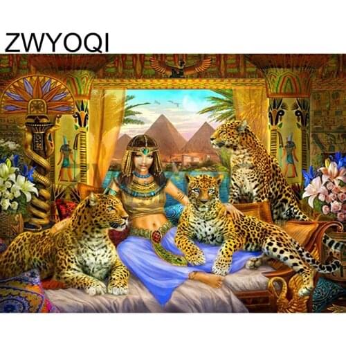 Full Round Diamond mosaic woman leopard DIY 3D Diamond painting Cross stitch woman Full Square Diamond embroidery woman leopard