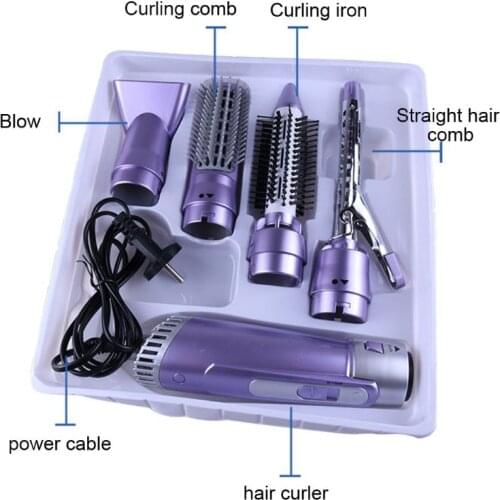 Professional 4 in 1 Multifunction Hair Dryer Curler Curling Straightener Comb Iron Brush Electric Styling Tools