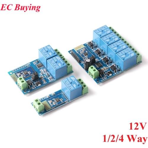 BLE Relay Module 1 2 4 Way Channel DC 12V Internet Smart Remote Control Mobile Phone Switch Wireless Relay Module
