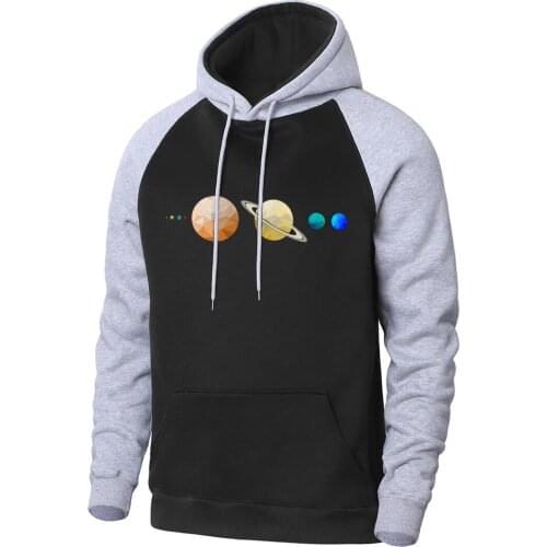 Solar System Planets Colour Men Raglan Hooded 2021 Fashion Harajuku Clothing Long Sleeve Autumn Tops Sweatshirts Hip Hop Hoodie