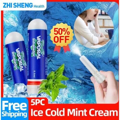 Thailand Herbal Inhaler Mint Cream Allergy Rhinitis Reliever Sinusitis Cure Nasal Congestion Nose Cool Refresh Essential Oils