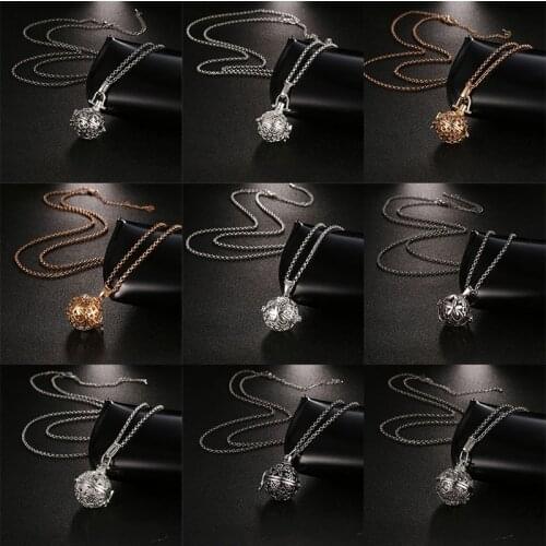 New Mexico Chime Hollow Vintage Locket Pendant Jewelry Music Ball Essential Oil Pregnancy Snowflake Style Sweater Chain Necklace