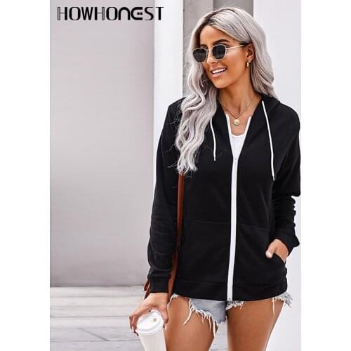 Za Womens Hoodie Sweatshirts Fall Winter Solid Oversized Zip Hooded Sweater Loose Coat Long Sleeve Top Blouses Tracksuit Female