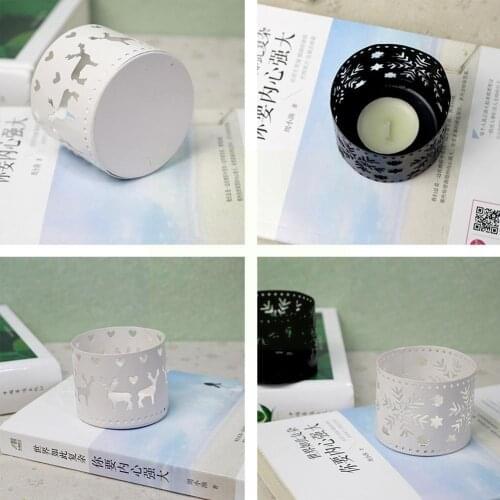 1PC Christmas Series Straight Hollow Iron Candle Holder Tree Snowflake Handicraft Hollow Decoration Stands For Wedding Flowers