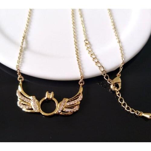 10Pcs Wings of angels Double Bails Connector Necklace,CZ zircon Micro pave crystal Charm Jewelry making for woman NK70