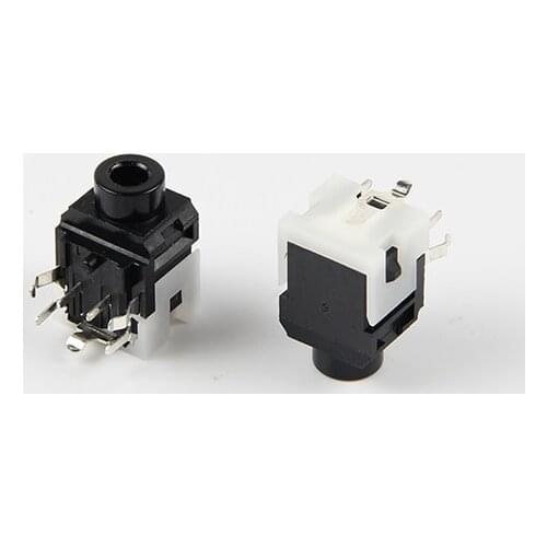 10pcs Phone Jack 3.5 mm 7 pin Stereo Audio Socket for 3 poles earphone plug through hole PCB Solder Right Angle DC30V 0.5A