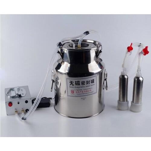 14L Electric Milker Stainless Steel Bucket for Farm Pasture Cow Goat Sheep Milking Device